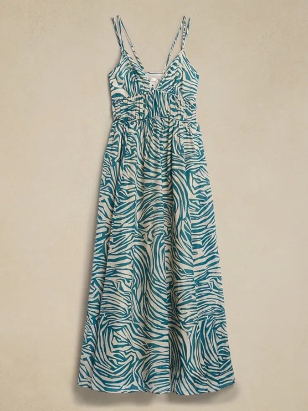 Banana Republic Zebra Print Maxi Cotton Silk Blend Dress Size 4
